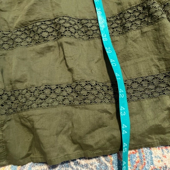 Gap olive green cotton eyelet midi button-down dress - Picture 8 of 11